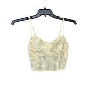 L.A. Hearts Pacsun Yellow Gingham Seersucker Cami Bra Top Small Coquette Beachy